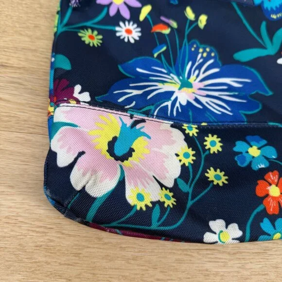Vera Bradley Lighten Up Slim Crossbody Bag Purse Dark Blue Floral Casual Nylon - Picture 5 of 15